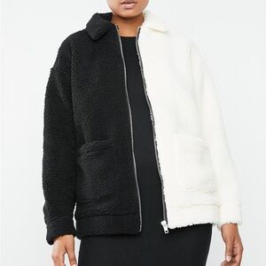 MOVING SALE Missguided Black and Cream Sherpa Jacket